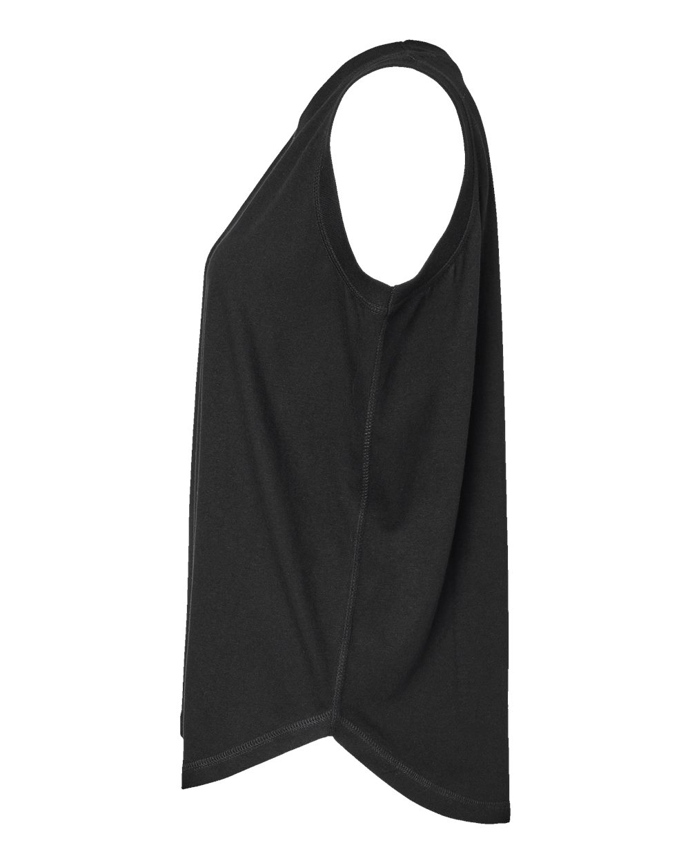 Left View of Black Women&#39;s Relaxed Fine Jersey Tank - 3592