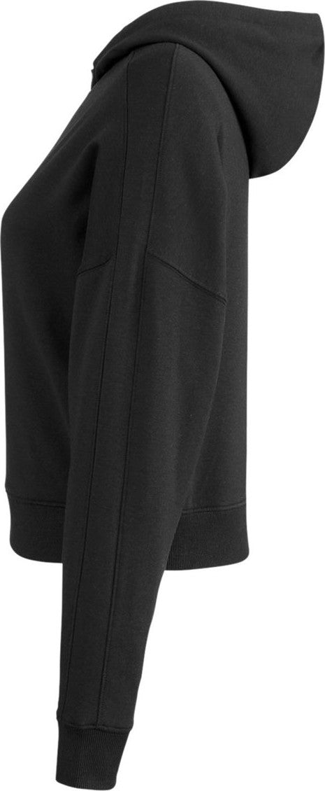 Rear View of Black Women's Studio Hooded Fleece - TW913