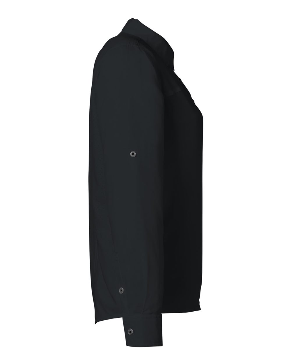 Rear View of Black Women's Tide Point Long Sleeve Shirt - H615006