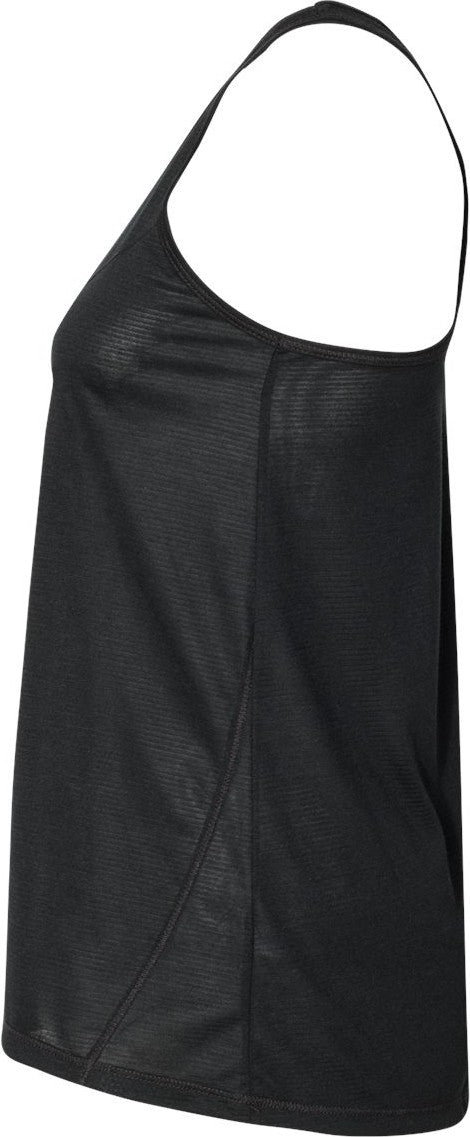 Left View of Black Women&#39;s Tiger Slub Racerback Tank Top - T81