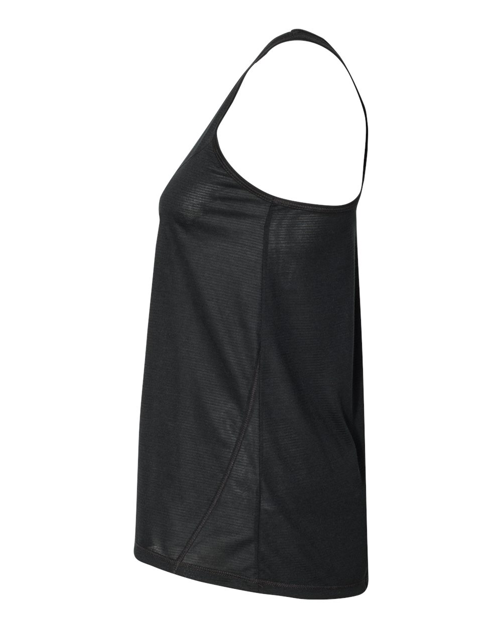 Left View of Black Women&#39;s Tiger Slub Racerback Tank Top - T81