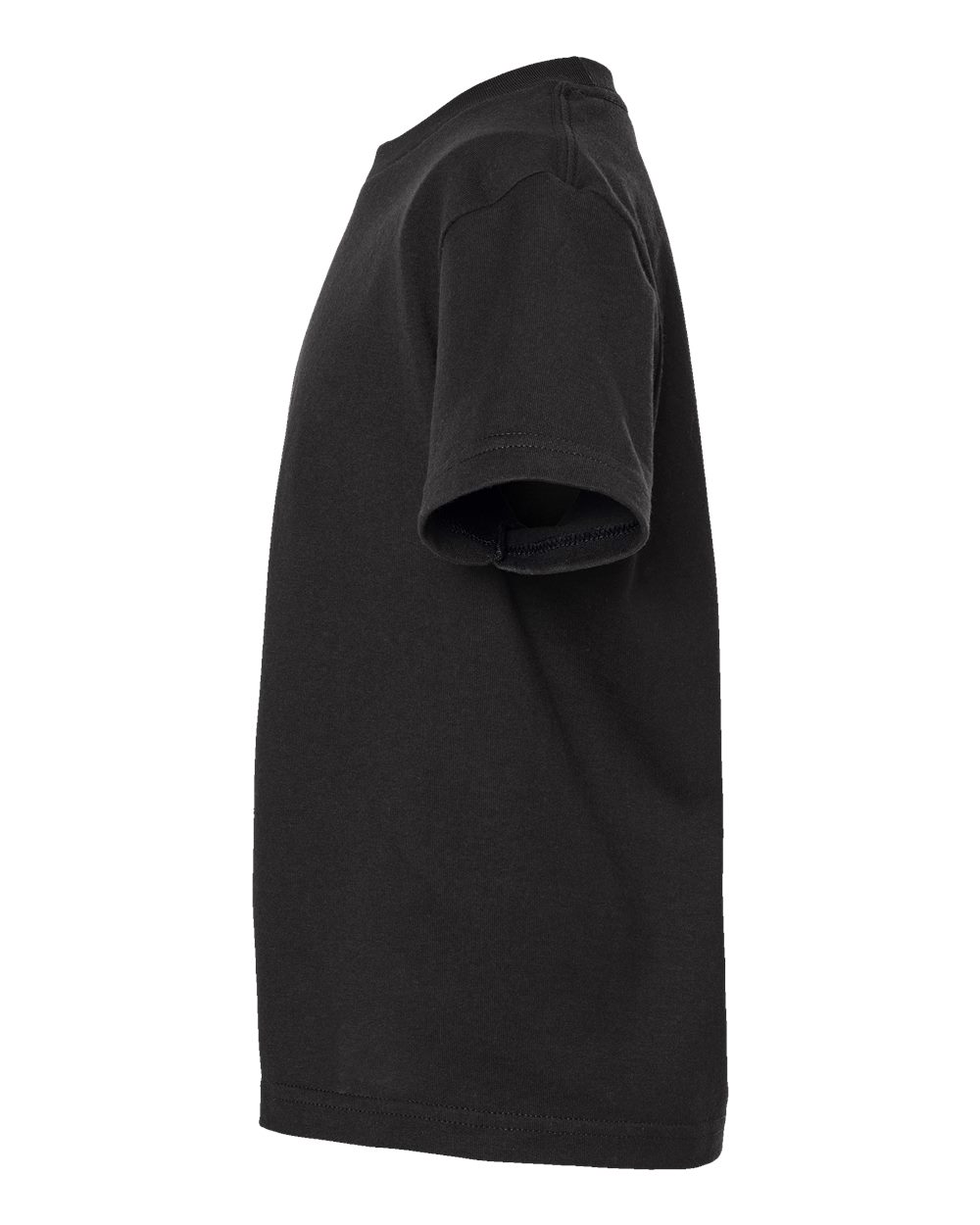 Left View of Black Youth Fine Jersey T-Shirt - 235
