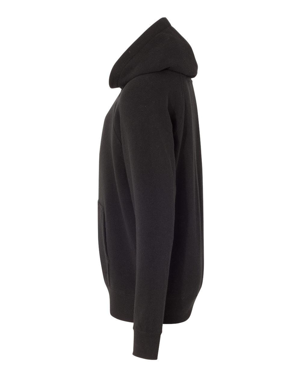 Left View of Black Youth Lightweight Special Blend Raglan Hooded Sweatshirt - PRM15YSB