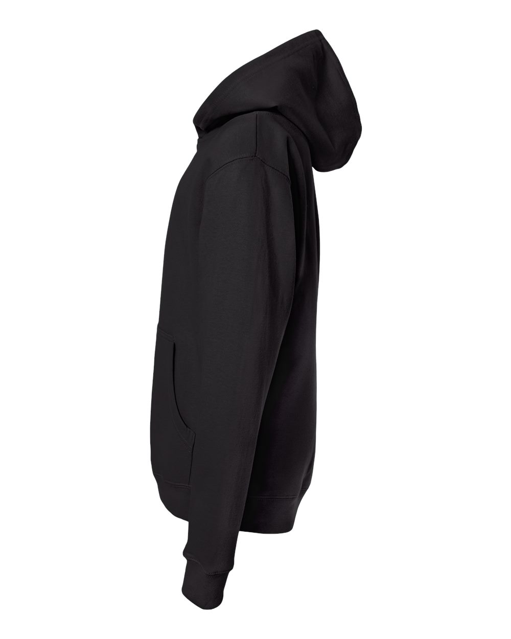 Left View of Black Youth Midweight Hooded Sweatshirt - SS4001Y