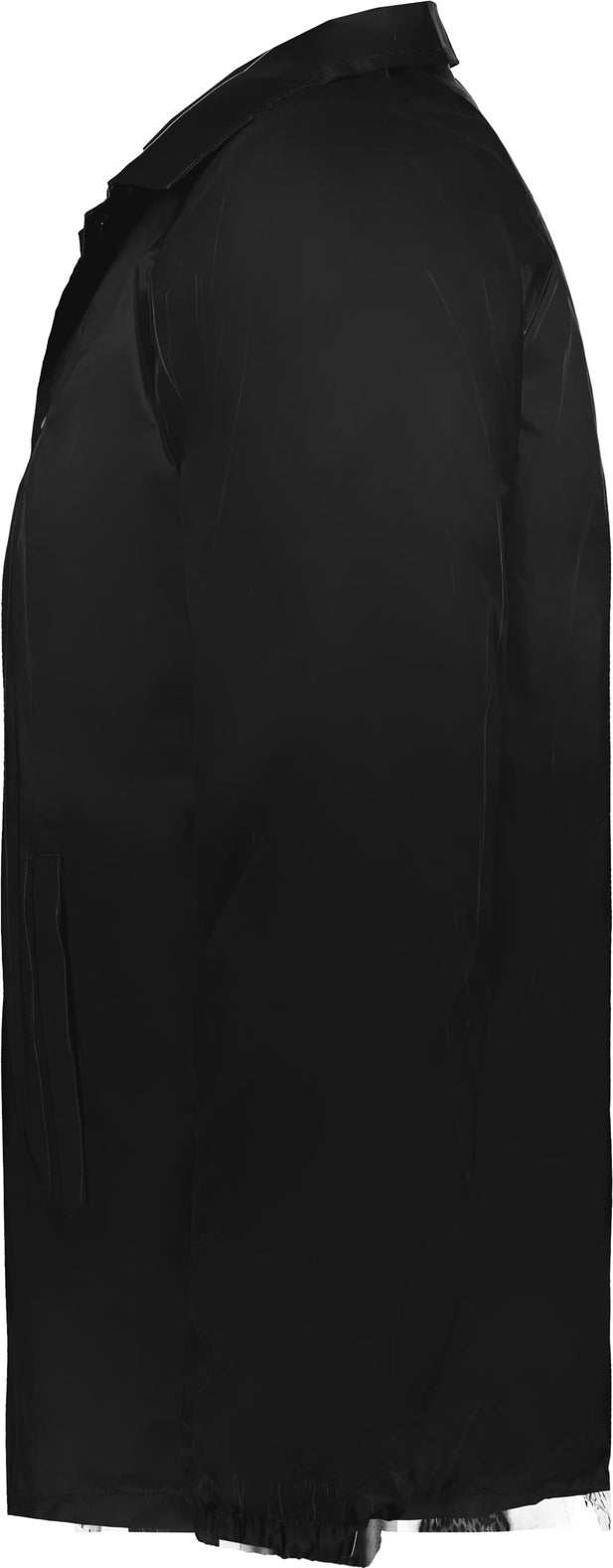 Left View of BLACK YTH NYLON COACH'S JACKET/LINED