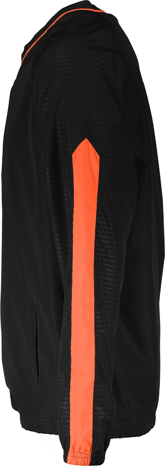 Left View of BLACK/ORANGE BIONIC PULLOVER WINDSHIRT