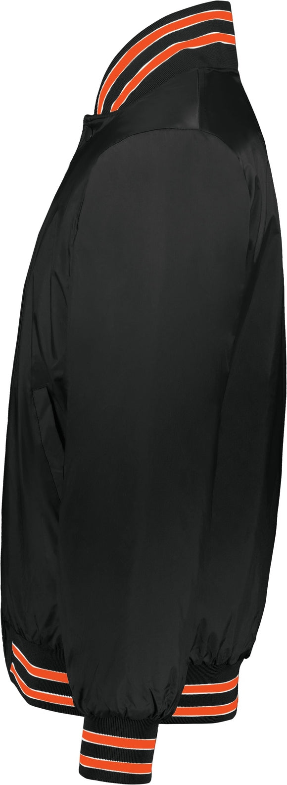 Left View of BLACK/ORANGE/WHITE HERITAGE JACKET