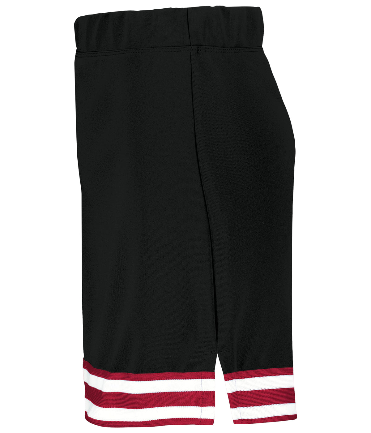 Left View of BLACK/SCARLET/WHITE SQUAD CHEER SKIRT