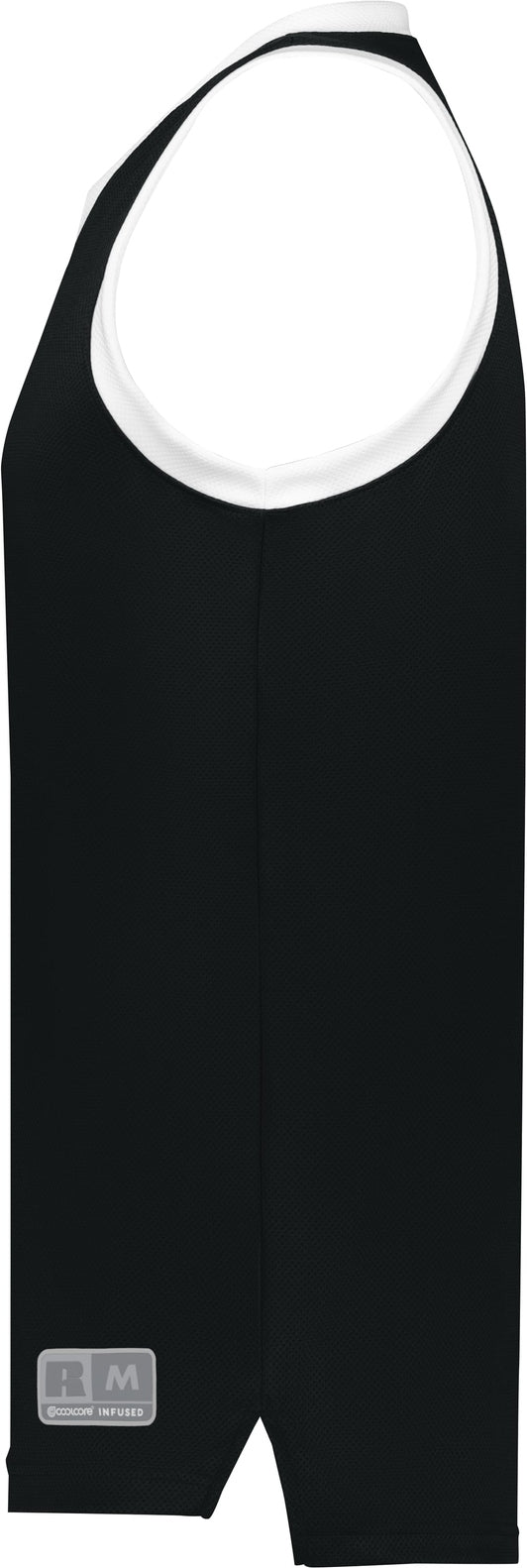 Left View of BLACK/WHITE YTH COOLCORE ELITE JERSEY