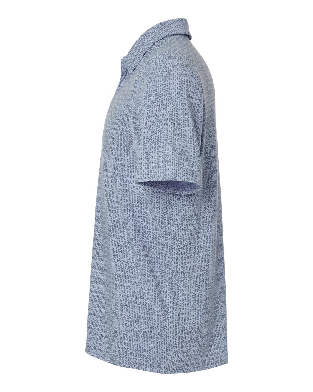 Left View of Blue Dawn Melange Printed Blend Polo - A702