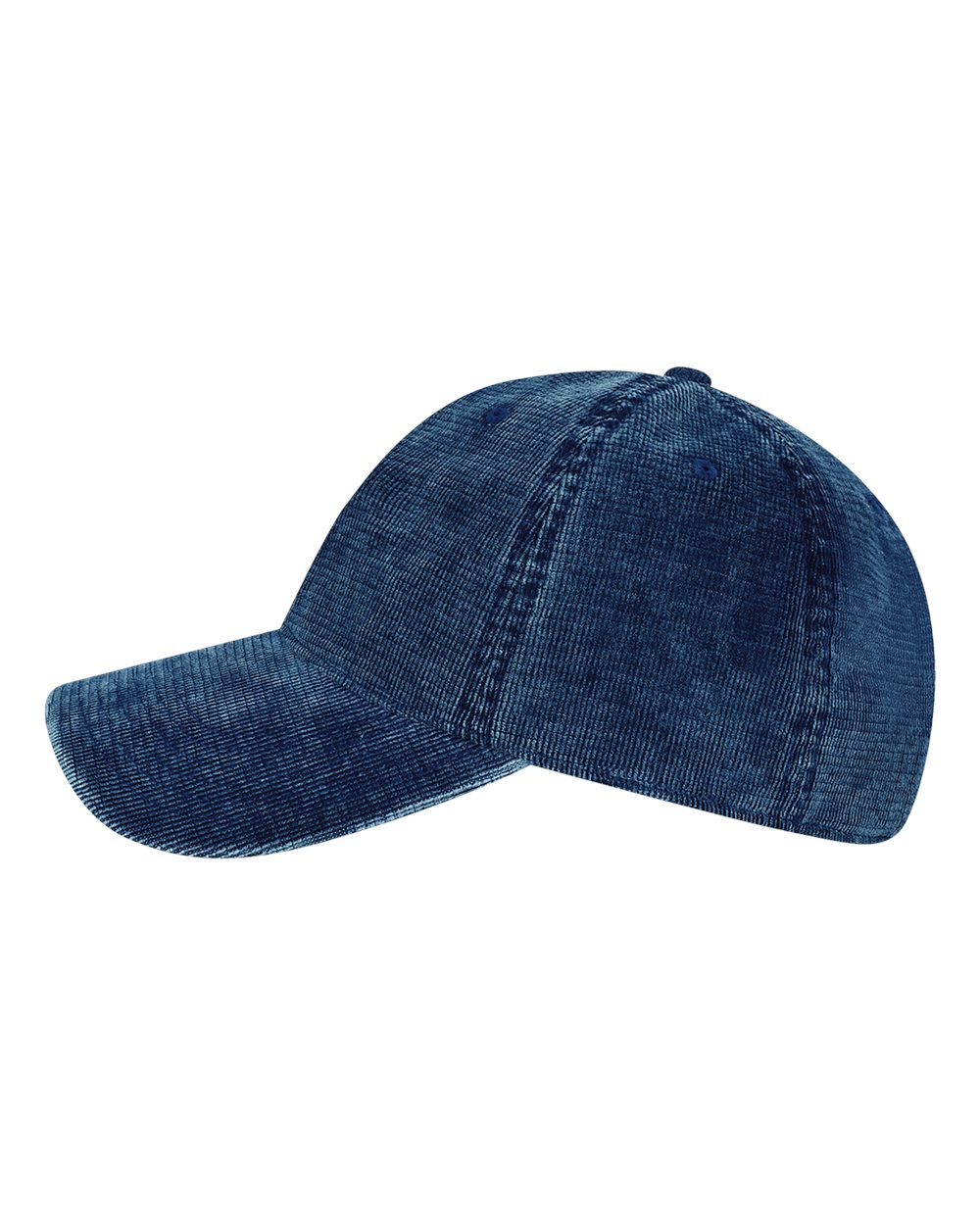 Left View of Blue Salt Wash Corduroy Cap - SALT