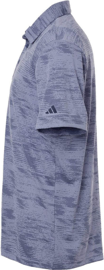 Left View of Blue Spark/ Preloved Ink Ultimate365 Textured Stripe Polo - A2005
