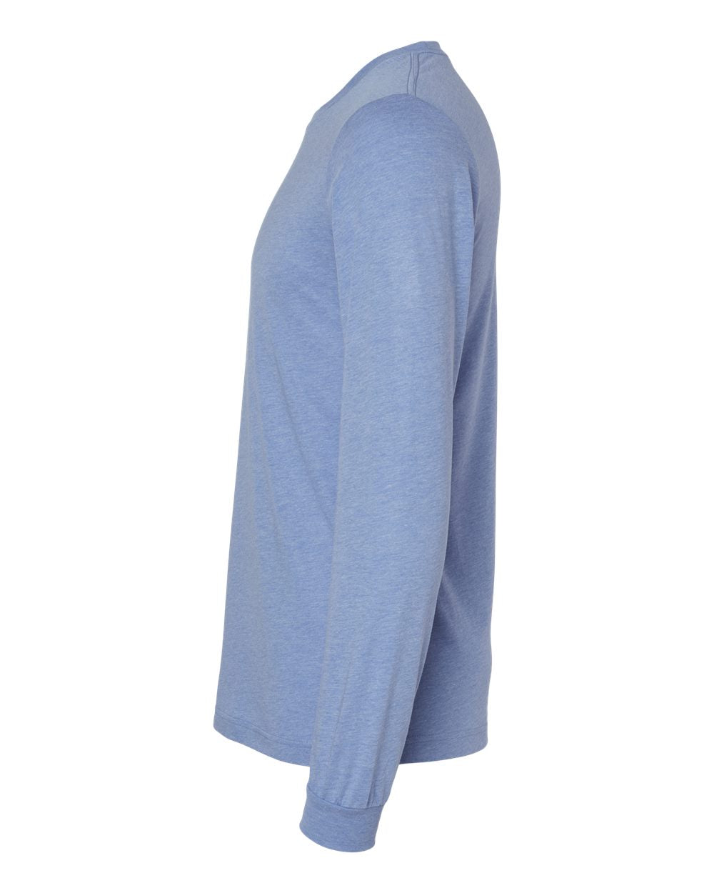 Left View of Blue Triblend Triblend Long Sleeve Tee - 3513