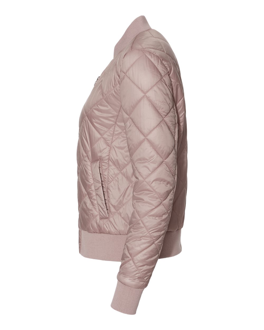 Left View of Blush Women&#39;s HeatLast™ Quilted Packable Bomber - W21752
