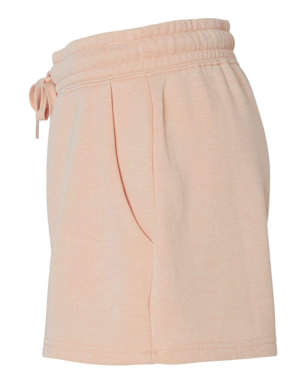 Left View of Blush Women’s Lightweight California Wave Wash Fleece Shorts - PRM20SRT
