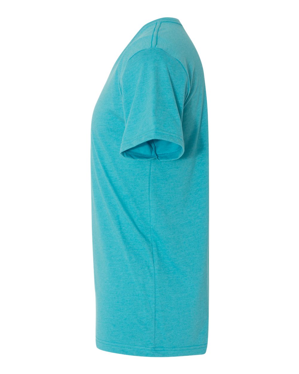 Left View of Bondi Blue CVC V-Neck T-Shirt - 6240