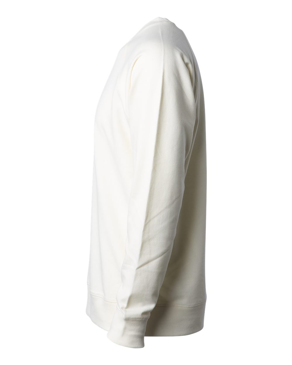 Left View of Bone Icon Lightweight Loopback Terry Crewneck Sweatshirt - SS1000C