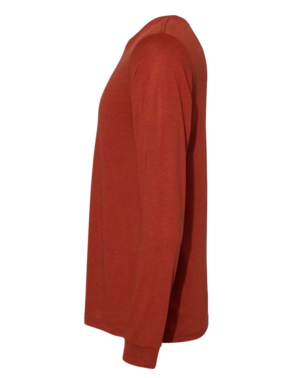 Left View of Brick Triblend Triblend Long Sleeve Tee - 3513