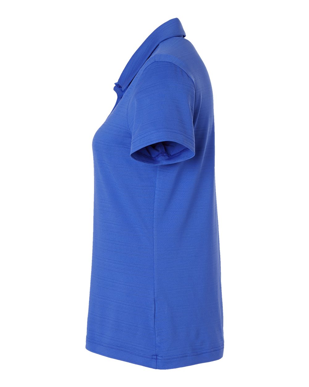 Left View of Bright Royal Women&#39;s Textured Stripe Polo - A707
