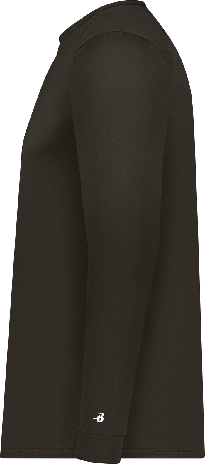 Left View of BROWN B-CORE L/S TEE