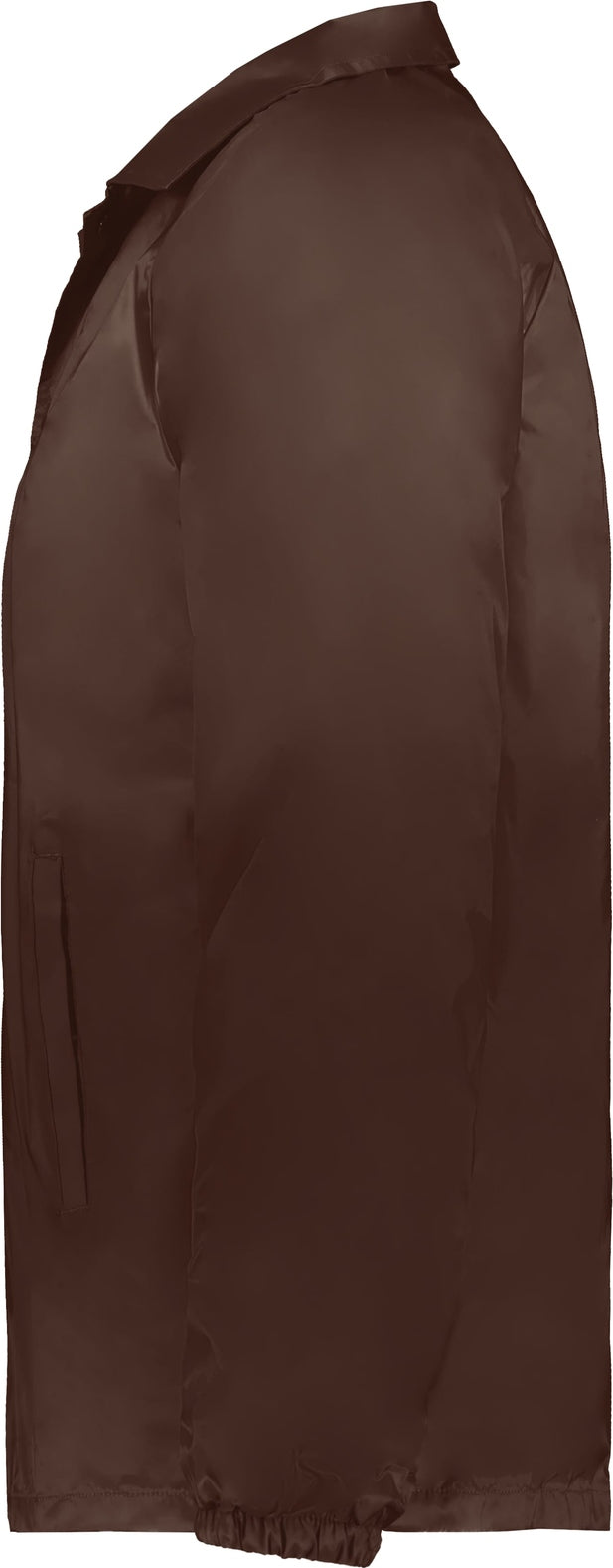 Left View of BROWN NYLON COACH S JACKET/LINED