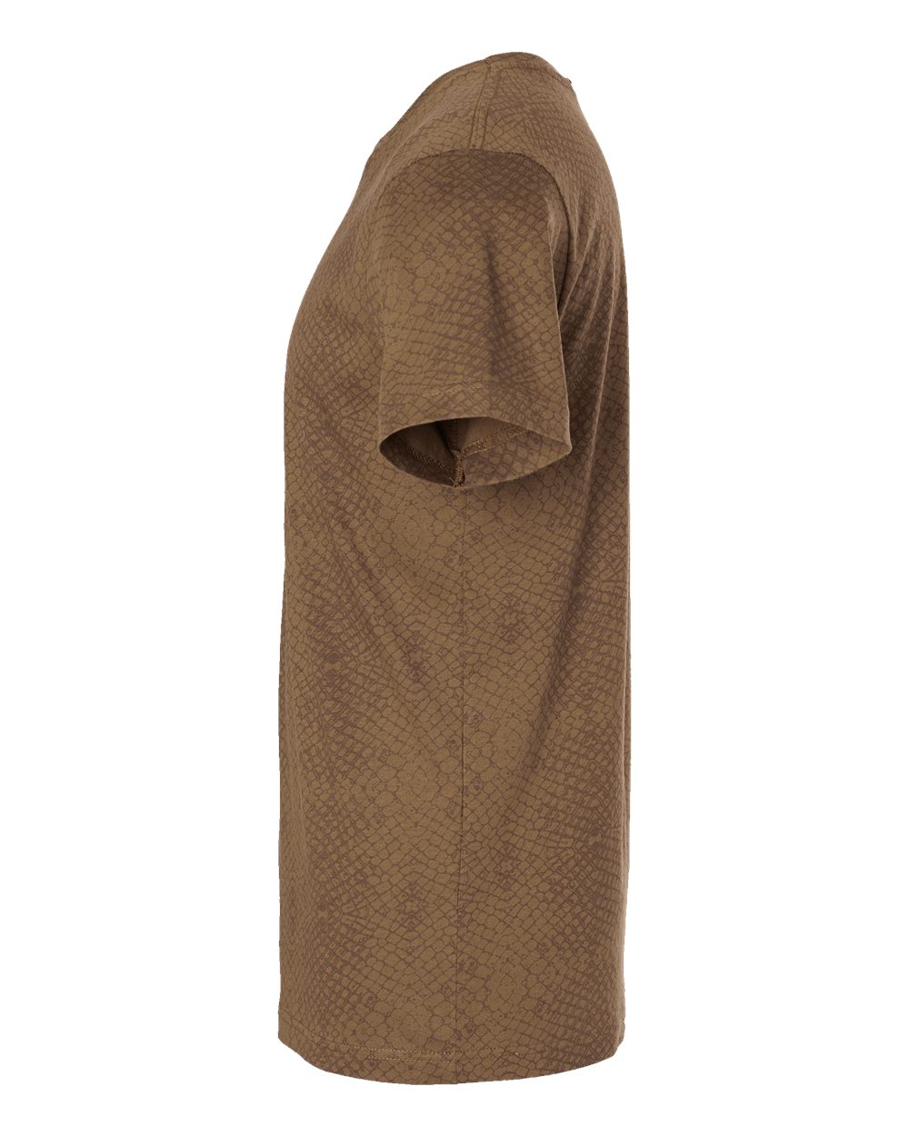 Left View of Brown Reptile Fine Jersey Tee - 6901