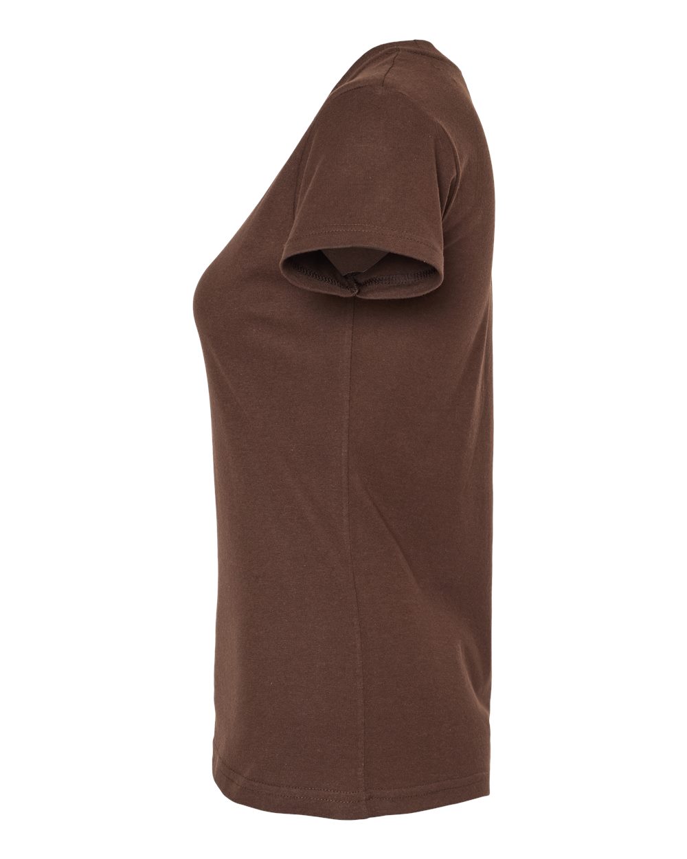 Left View of Brown Women&#39;s Fine Jersey Slim Fit T-Shirt - 213