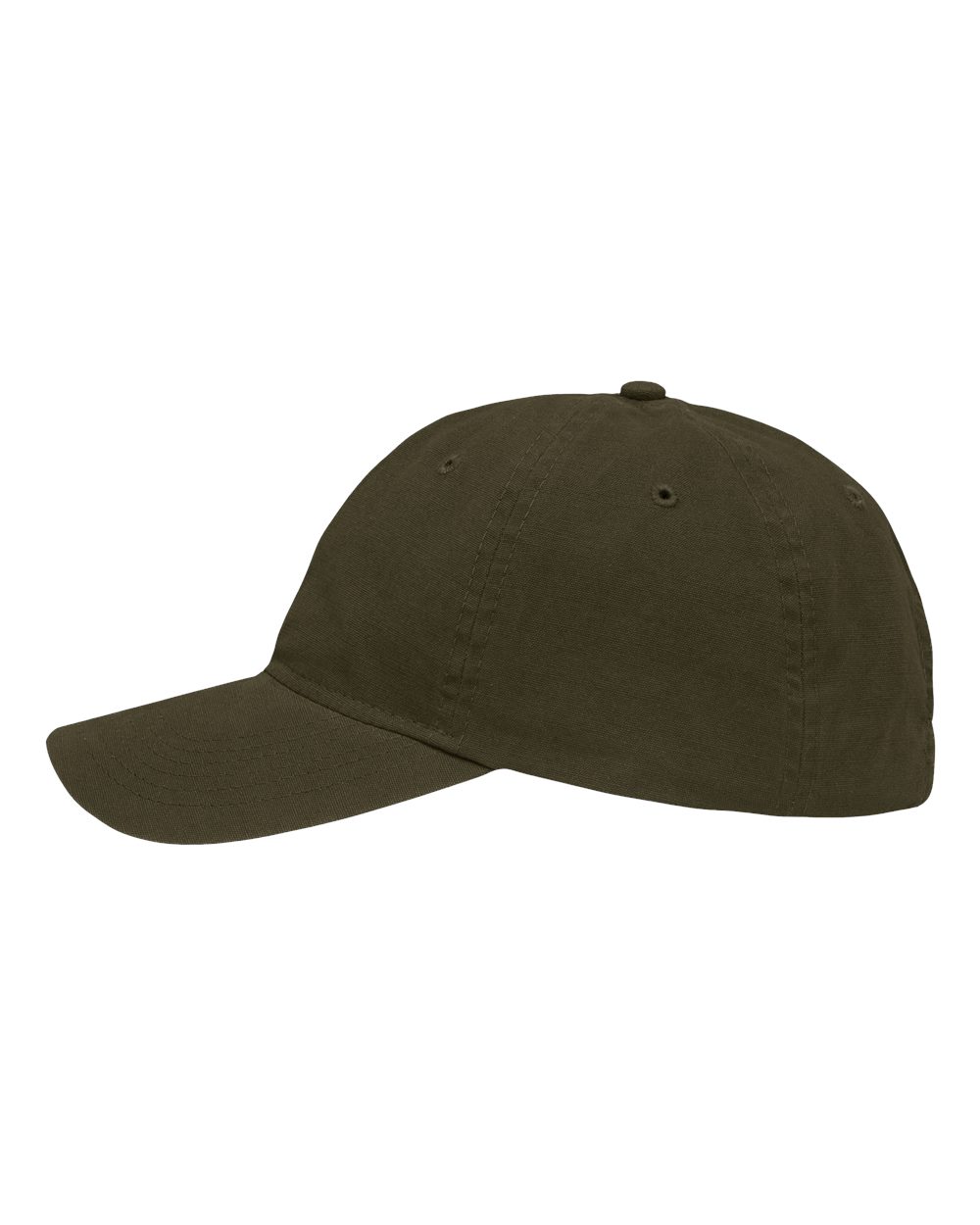 Left View of Brushed Dark Olive Green Dad Hat Fit - SP1700