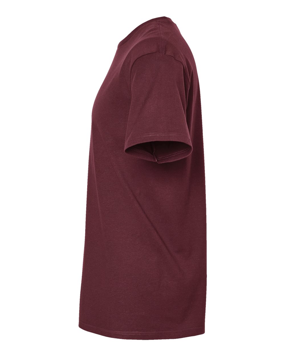 Left View of Burgundy Heavyweight Jersey T-Shirt - 290