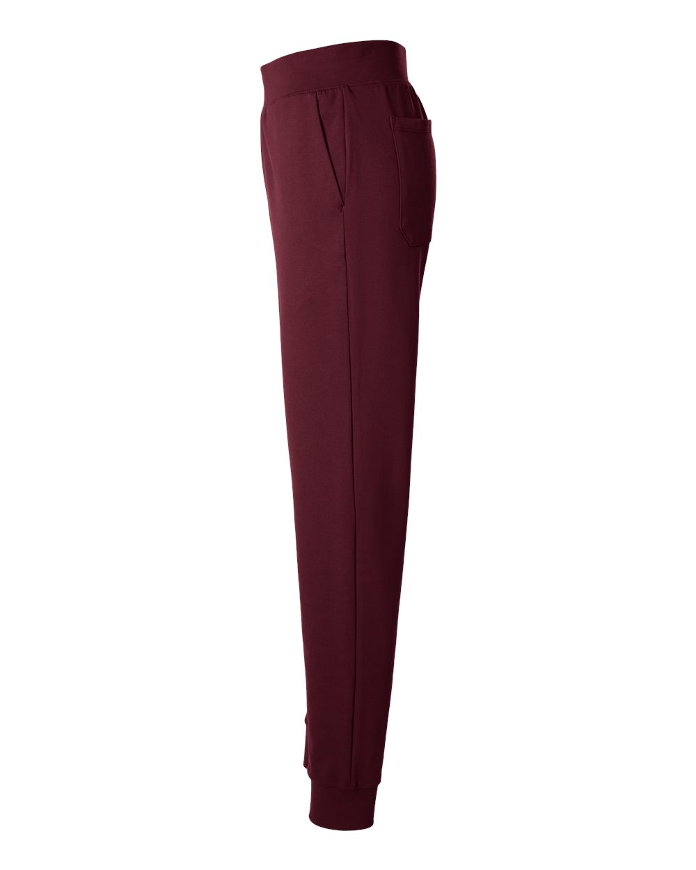 Left View of Burgundy Women&#39;s Rubi Ultrasoft Scrub Joggers - W40001