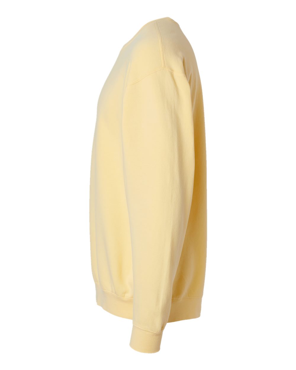 Left View of Butter Garment-Dyed Lightweight Fleece Crewneck Sweatshirt - 1466