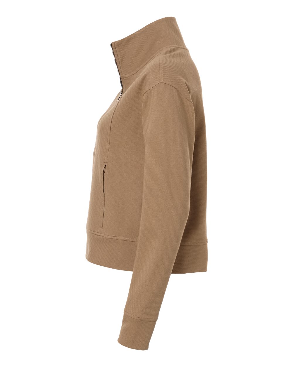 Left View of Cafe Women's Mantra Half-Zip Ottoman Pullover - NE220W plain