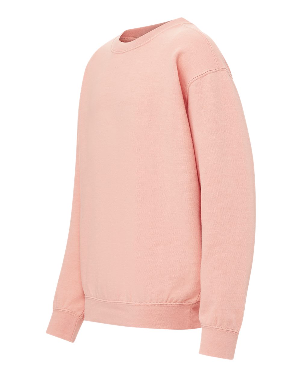 Left View of Cameo Pink Youth Buddy Crewneck Sweatshirt - 23154Y