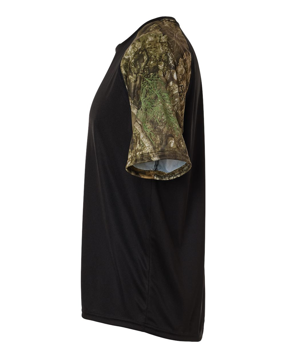 Left View of Camo/ Black Unisex Realtree® Performance Colorblock T-Shirt - RT2103
