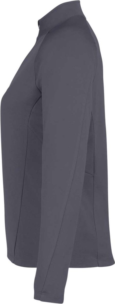Left View of Carbon/ Black Women's Origin Performance Pique Quarter-Zip Pullover - CE418W