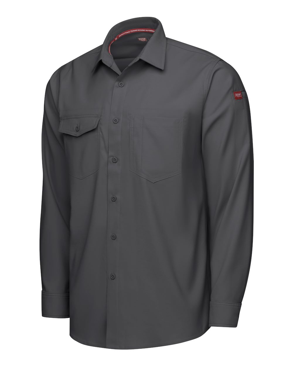 Left View of Carbon Cooling Long Sleeve Work Shirt - TSM4