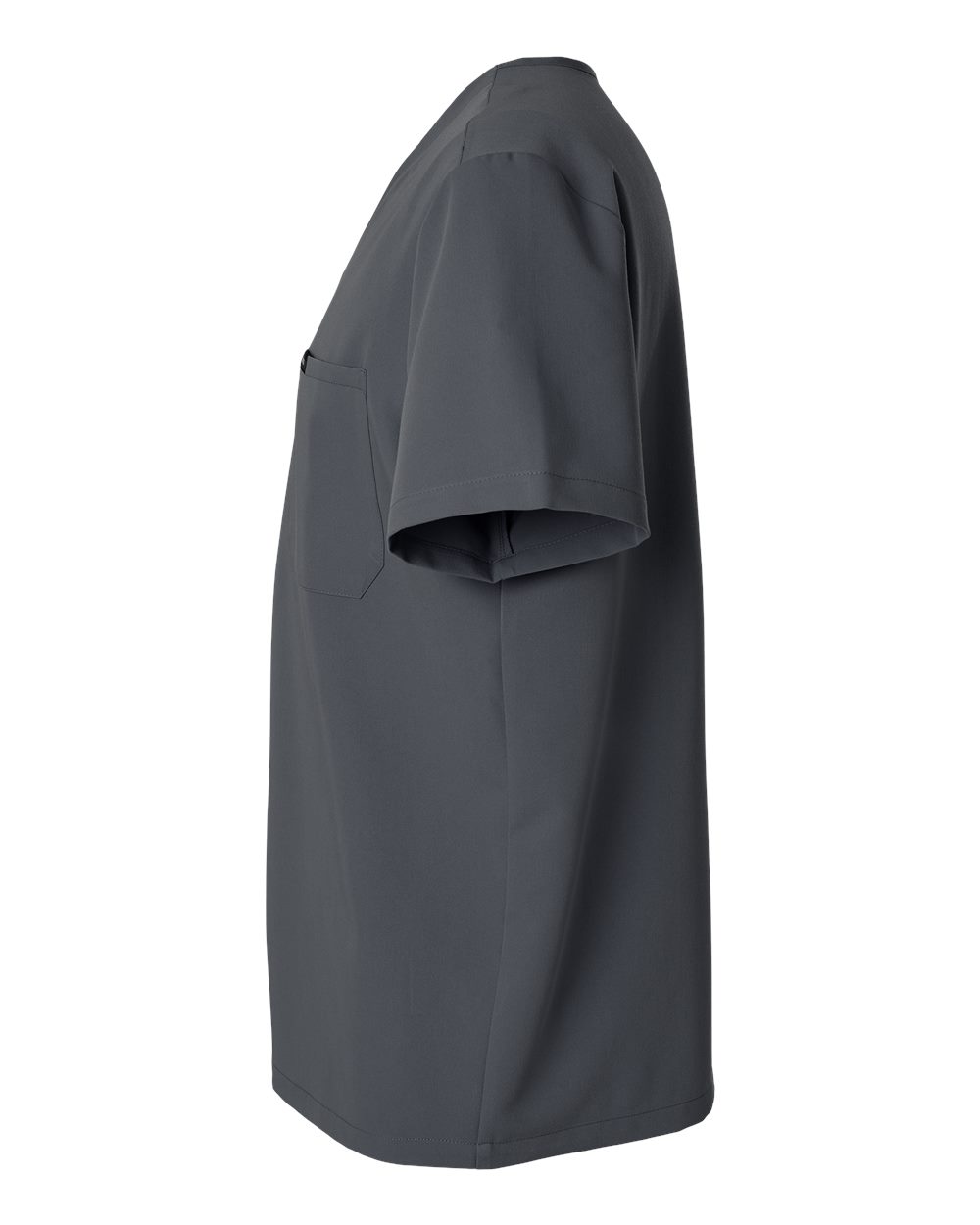 Left View of Carbon Grey Holmes Everyday 1-Pocket Scrub V-Neck Top - M10001