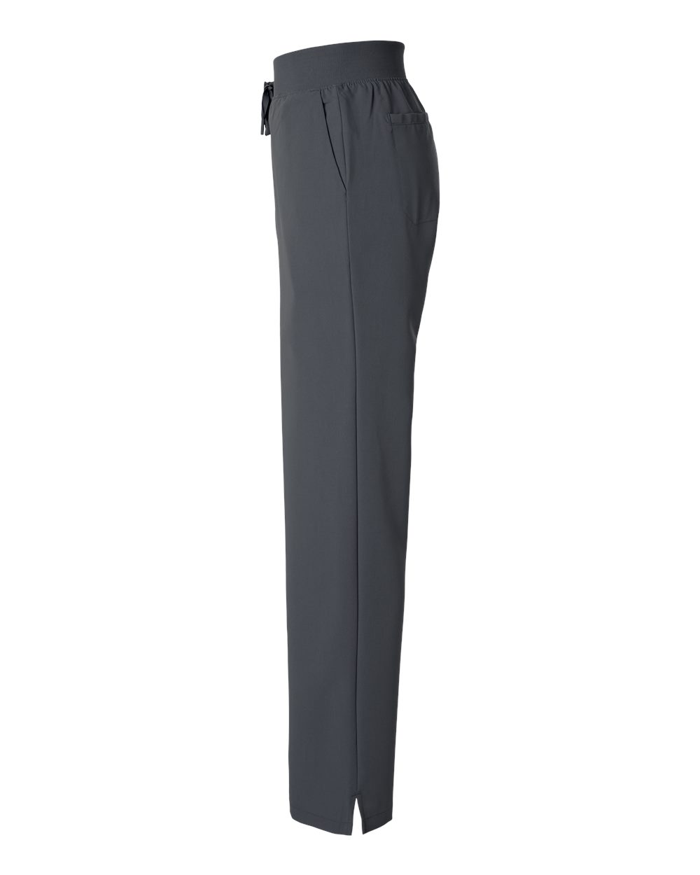 Left View of Carbon Grey Women&#39;s Xenos Essential Knit-Waist Scrub Pants - W20001