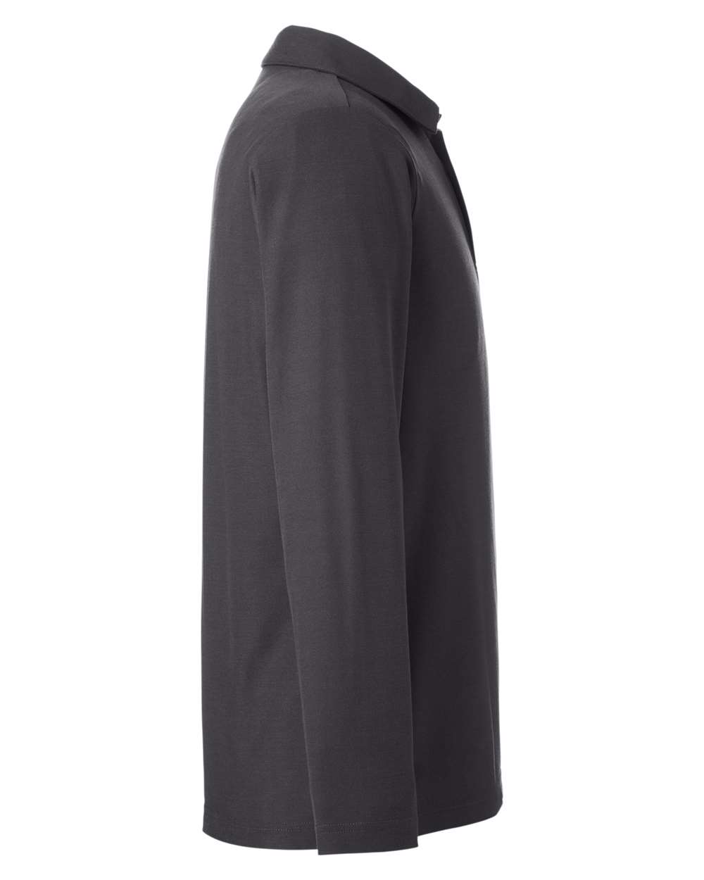 Left View of Carbon Men's Fusion ChromaSoft™ Long Sleeve Pique Polo - CE112L