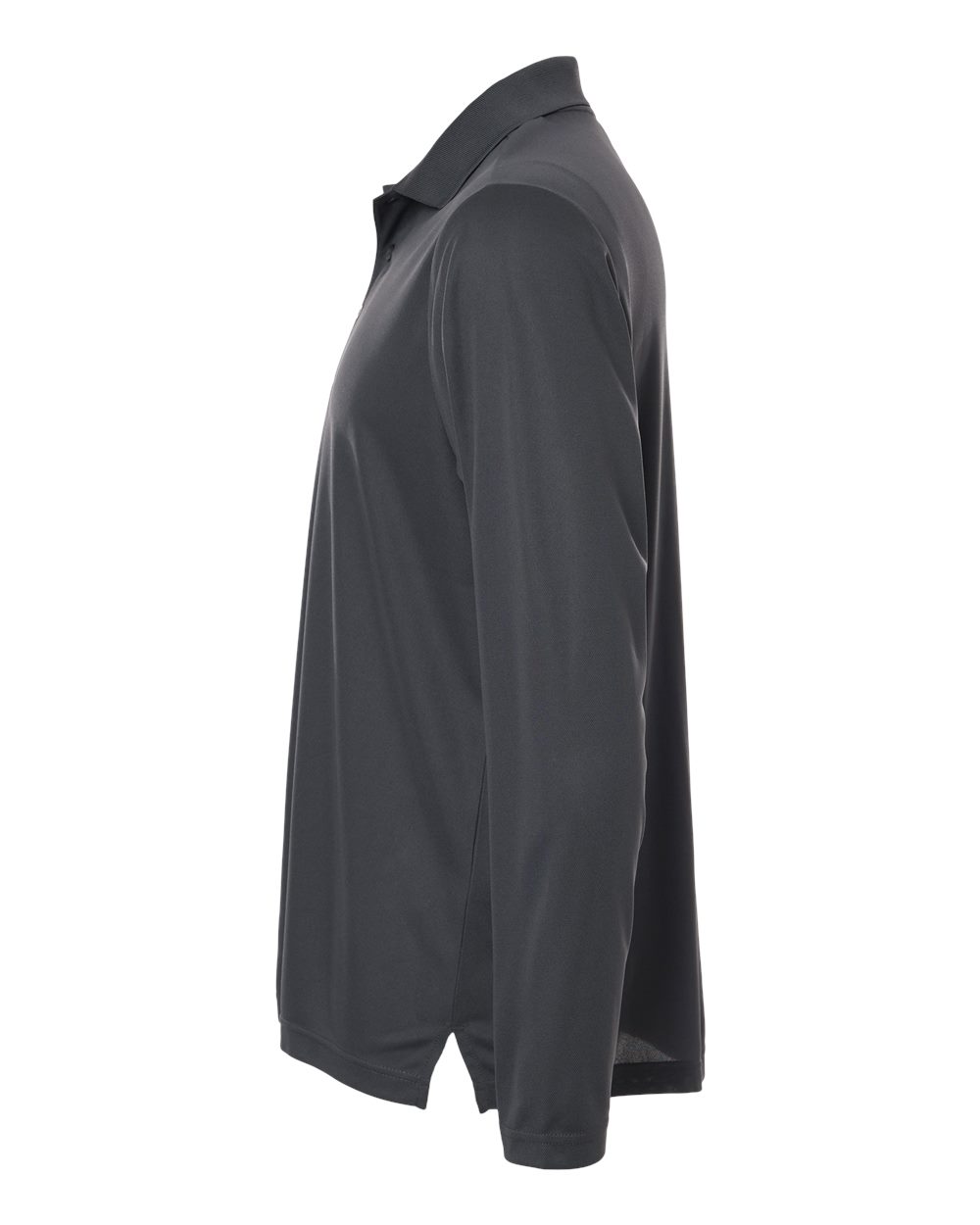 Left View of Carbon Men's Nova Performance Long Sleeve Pique Polo - CE108L plain