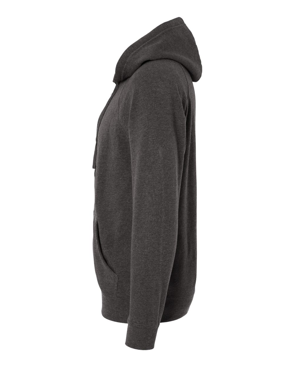 Left View of Carbon Special Blend Raglan Full-Zip Hooded Sweatshirt - PRM33SBZ