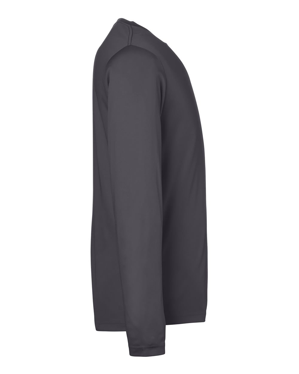 Left View of Carbon Unisex Capital Long Sleeve Performance T-Shirt - CE10L