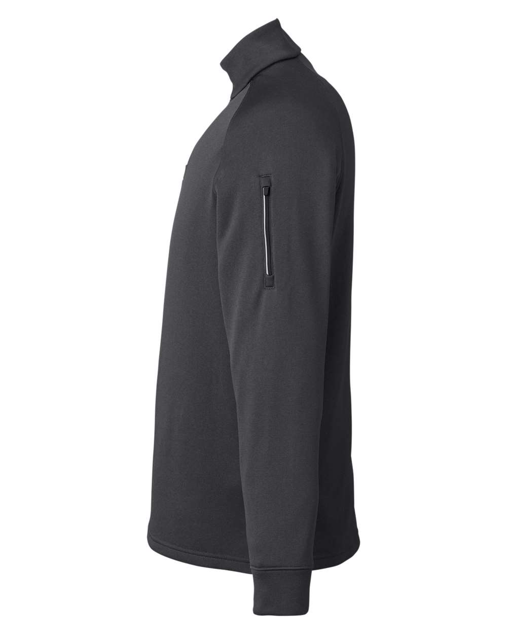 Left View of Carbon Unisex Fusion ChromaSoft™ Fleece Quarter-Zip Pullover - CE801