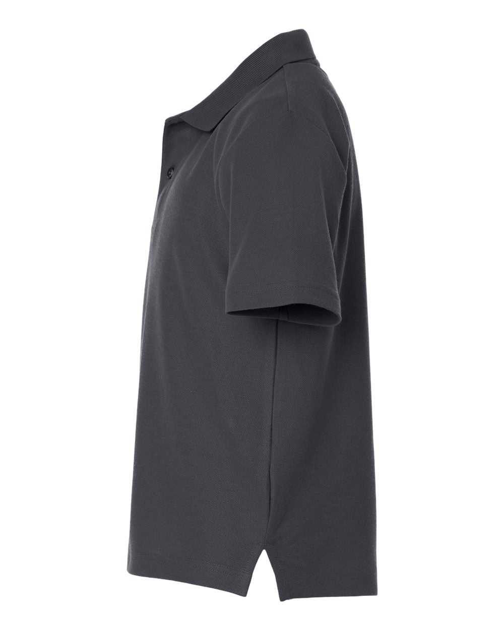 Left View of Carbon Youth Resolve CVC Performance Pique Polo - CE106Y plain