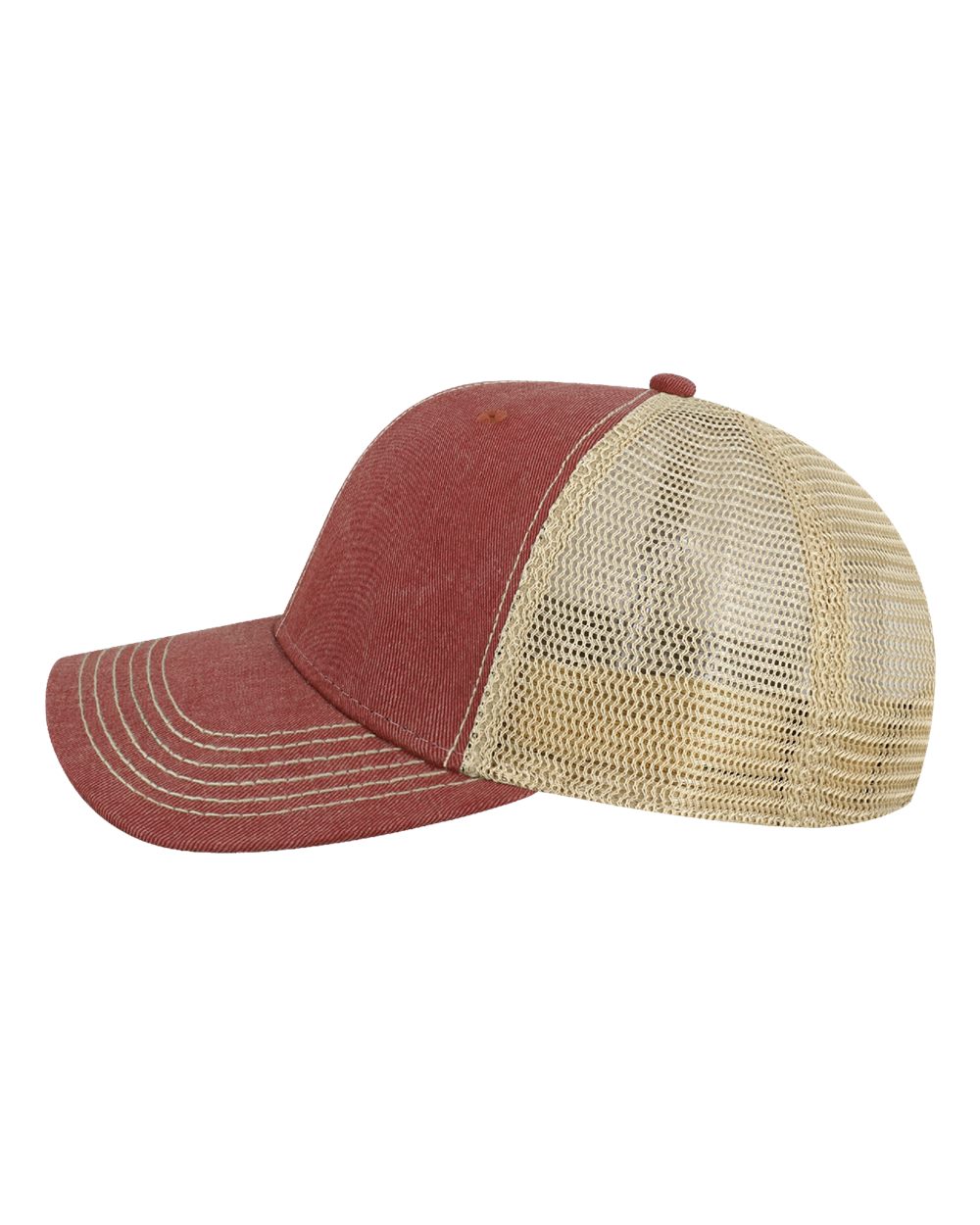 Left View of Cardinal/ Khaki Old Favorite Mid Pro Trucker Cap - OFMPS