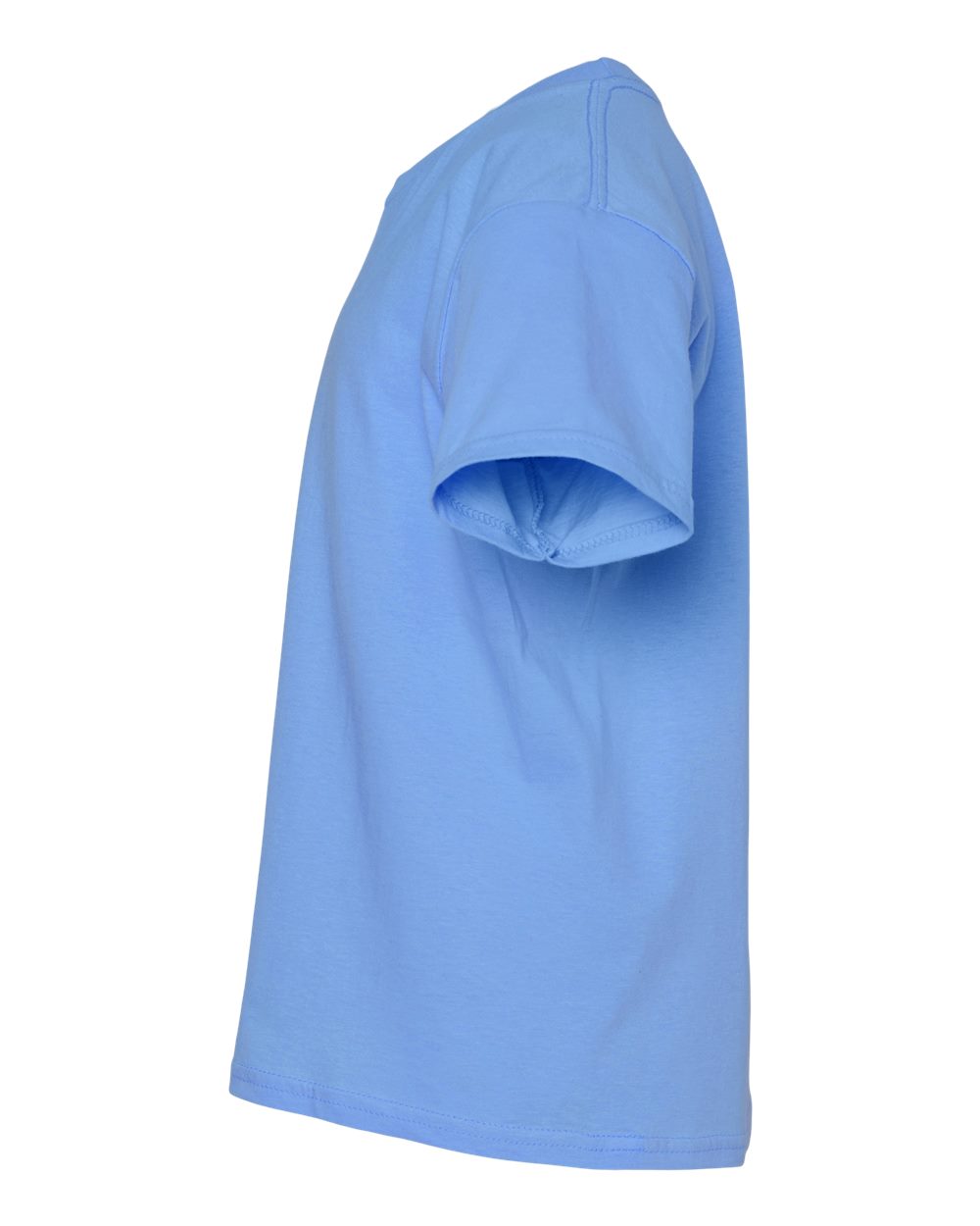 Left View of Carolina Blue Light Cotton Youth T-Shirt - 3000B