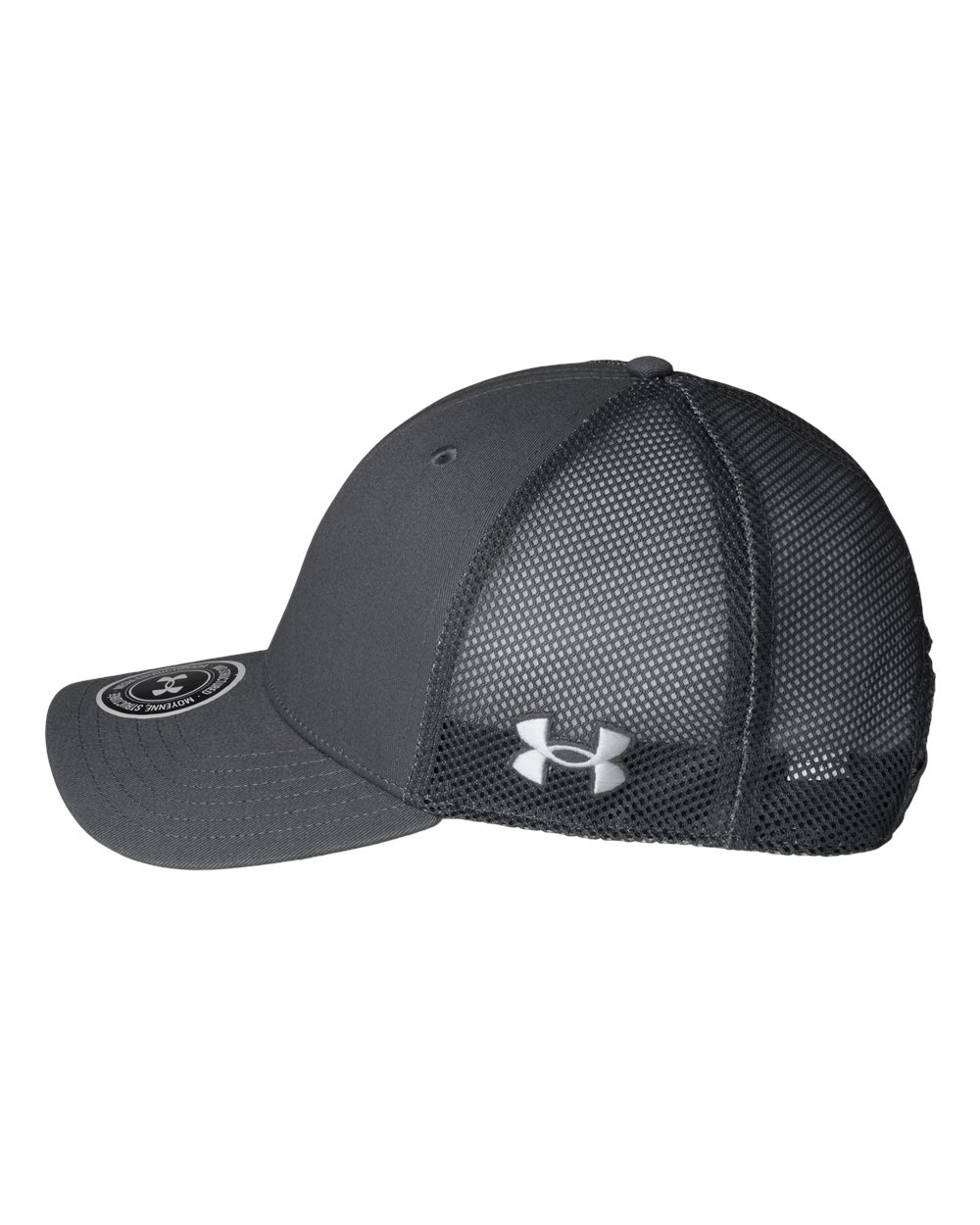 Left View of Castlerock/ Castlerock/ White Team Mid Trucker Cap - 6013112