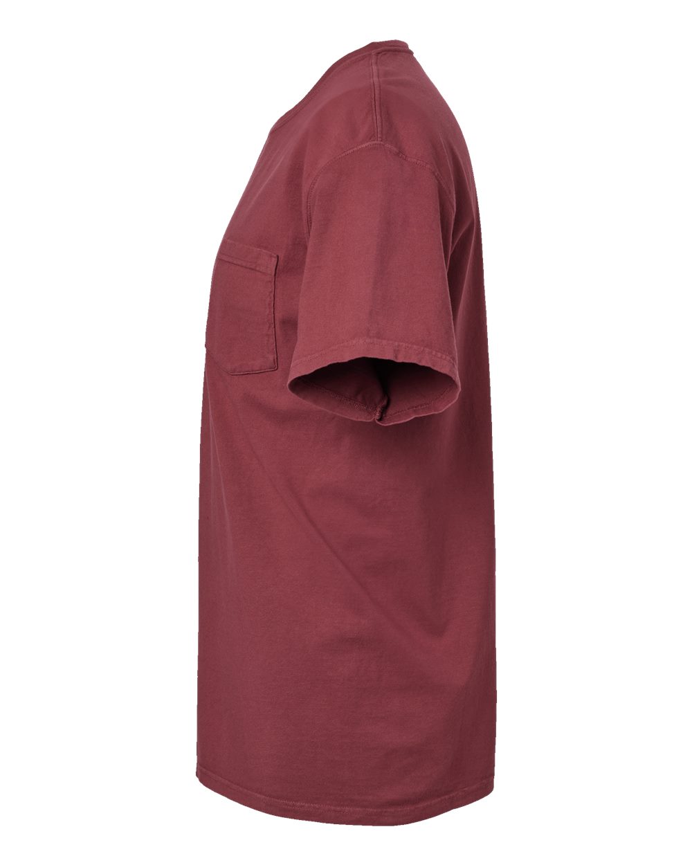 Left View of Cayenne Garment-Dyed Pocket T-Shirt - GDH150