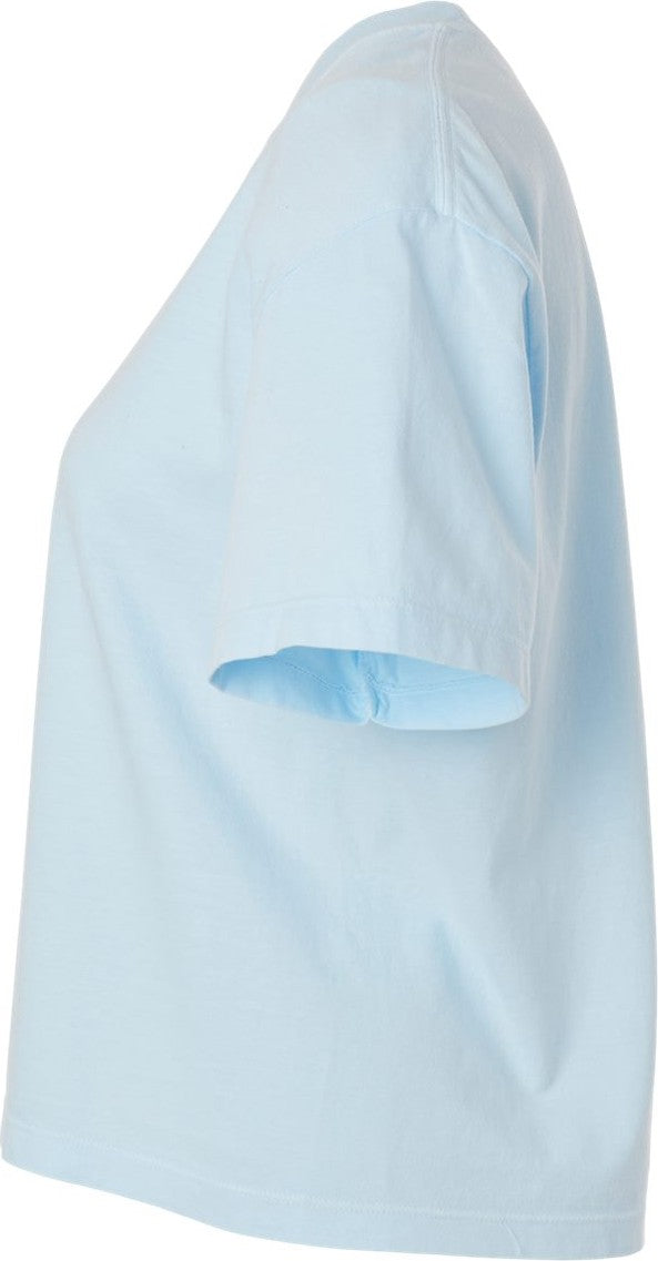 Left View of Chambray Women&#39;s Heavyweight Boxy T-Shirt - 3023CL