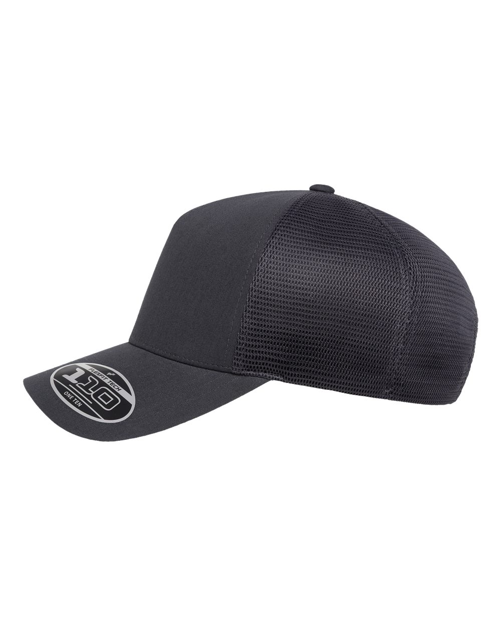 Left View of Charcoal 110® Five-Panel Mesh Cap - 110M5